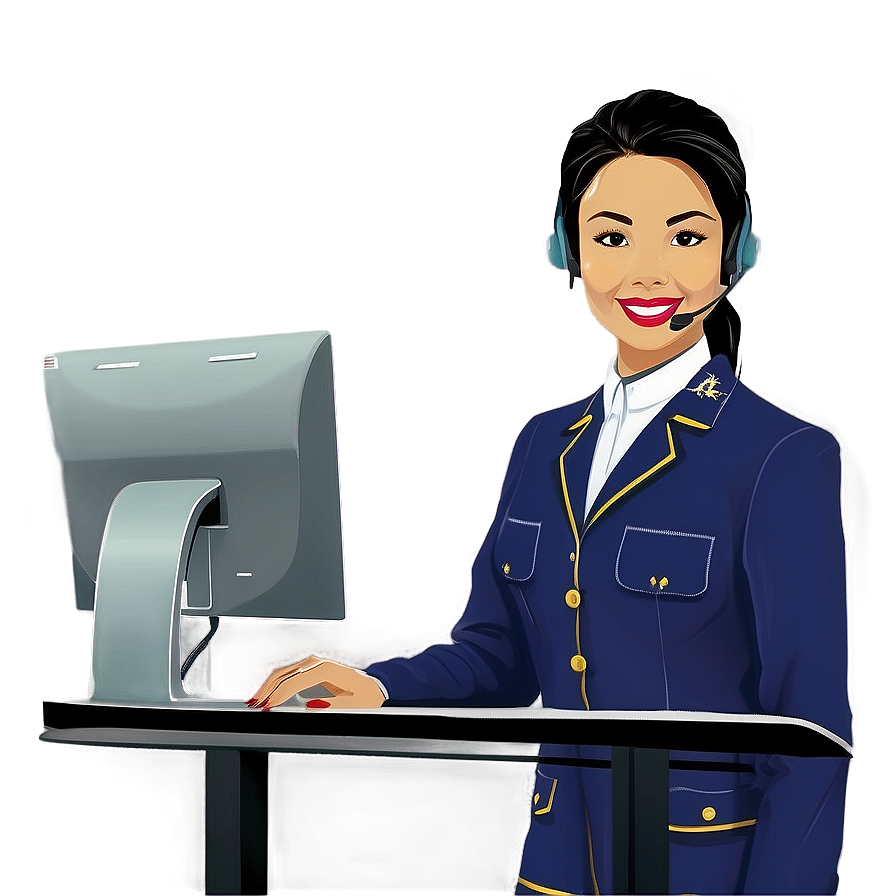 Receptionist In Uniform Png Tja44