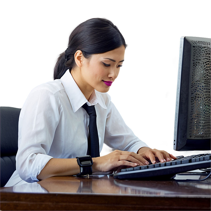 Receptionist Typing Png Jey