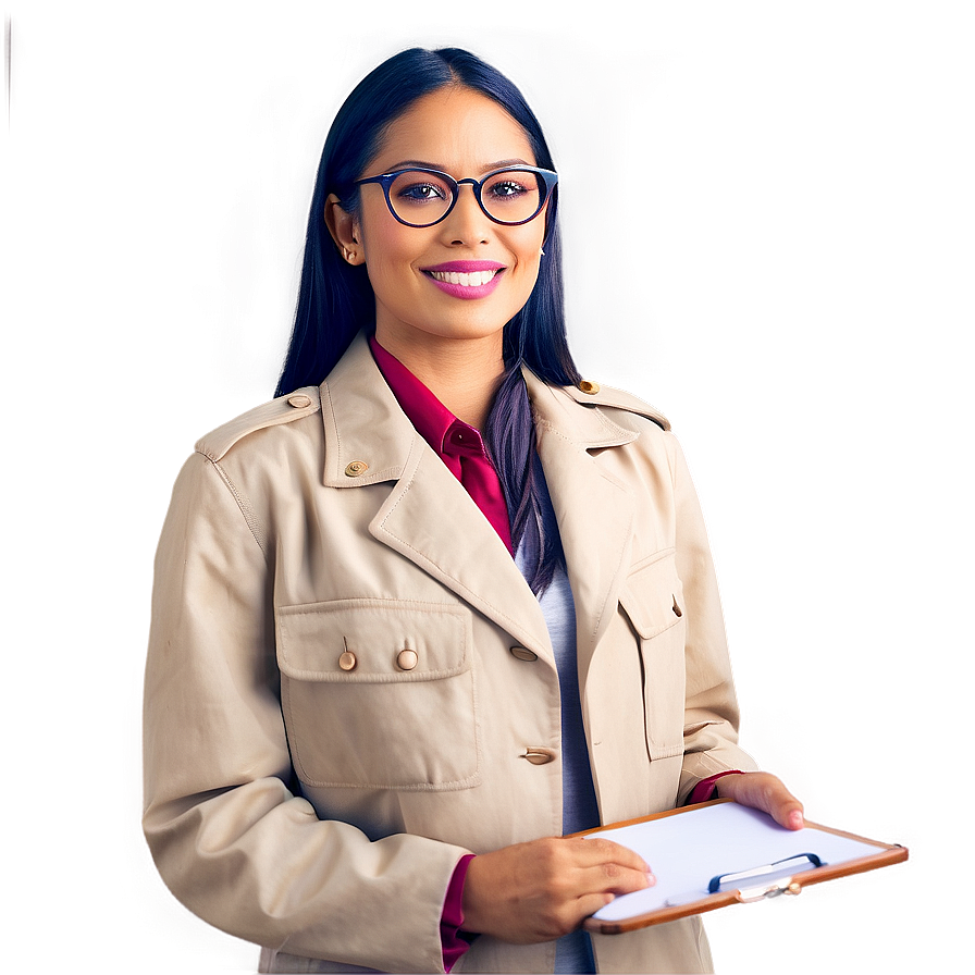 Receptionist With Clipboard Png Bss