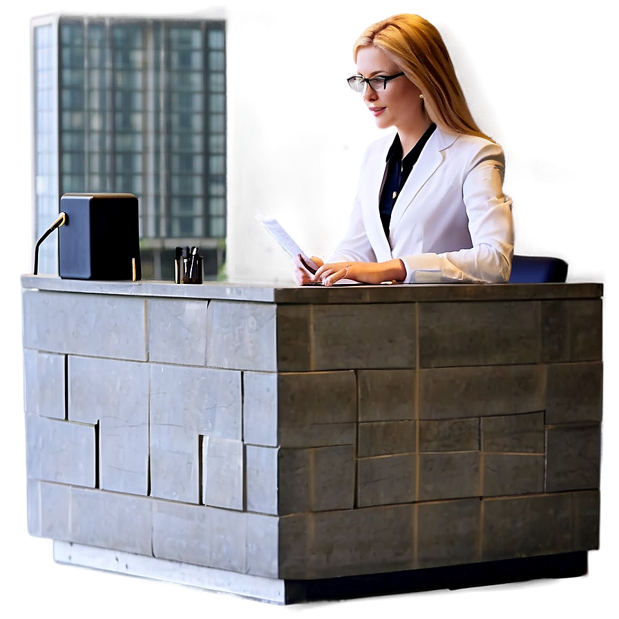 Receptionist Writing Notes Png Rsf32