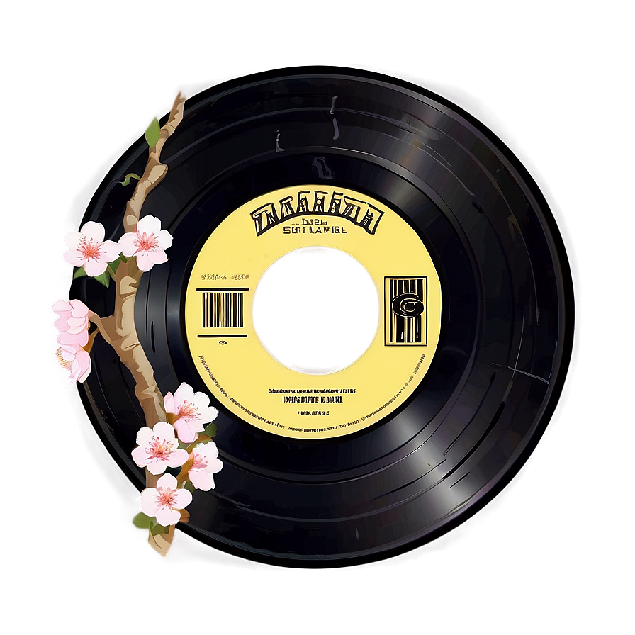 Record With Cherry Blossoms Png Pxd66