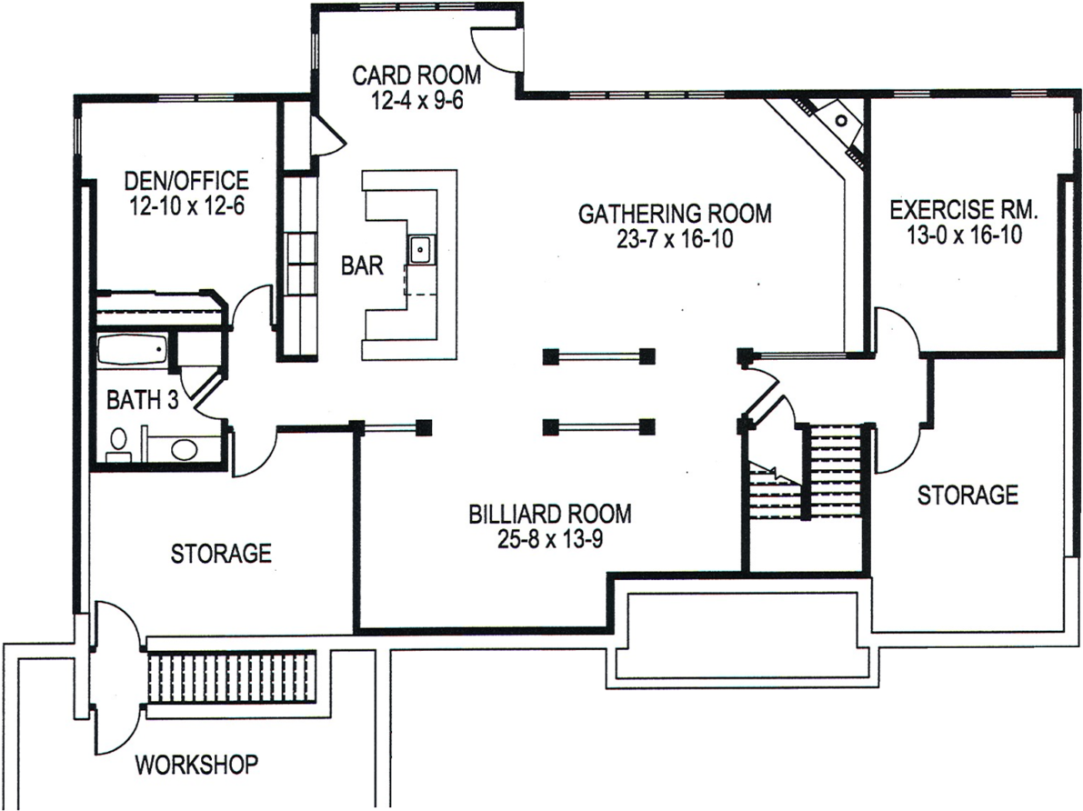 Recreational Basement Floor Plan