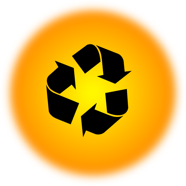 Recycle Symbol Orange Background