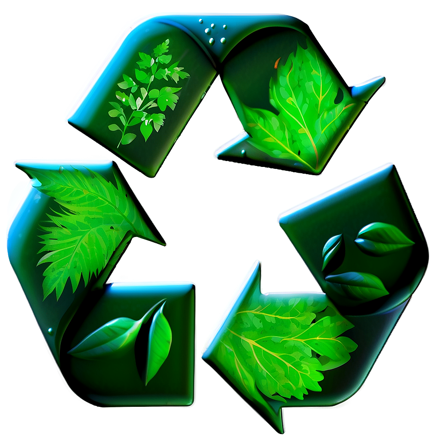 Recycle Symbol With Leaves Design Png Nue