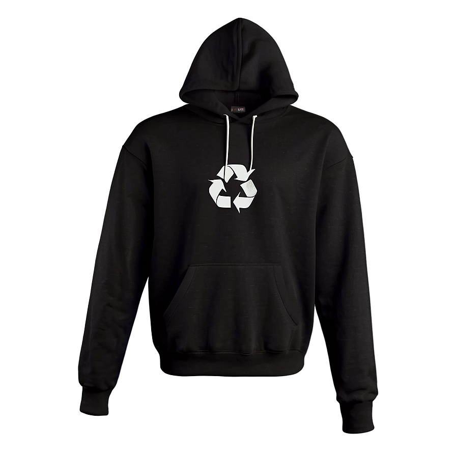 Recycled Material Black Hoodie Png Rsj