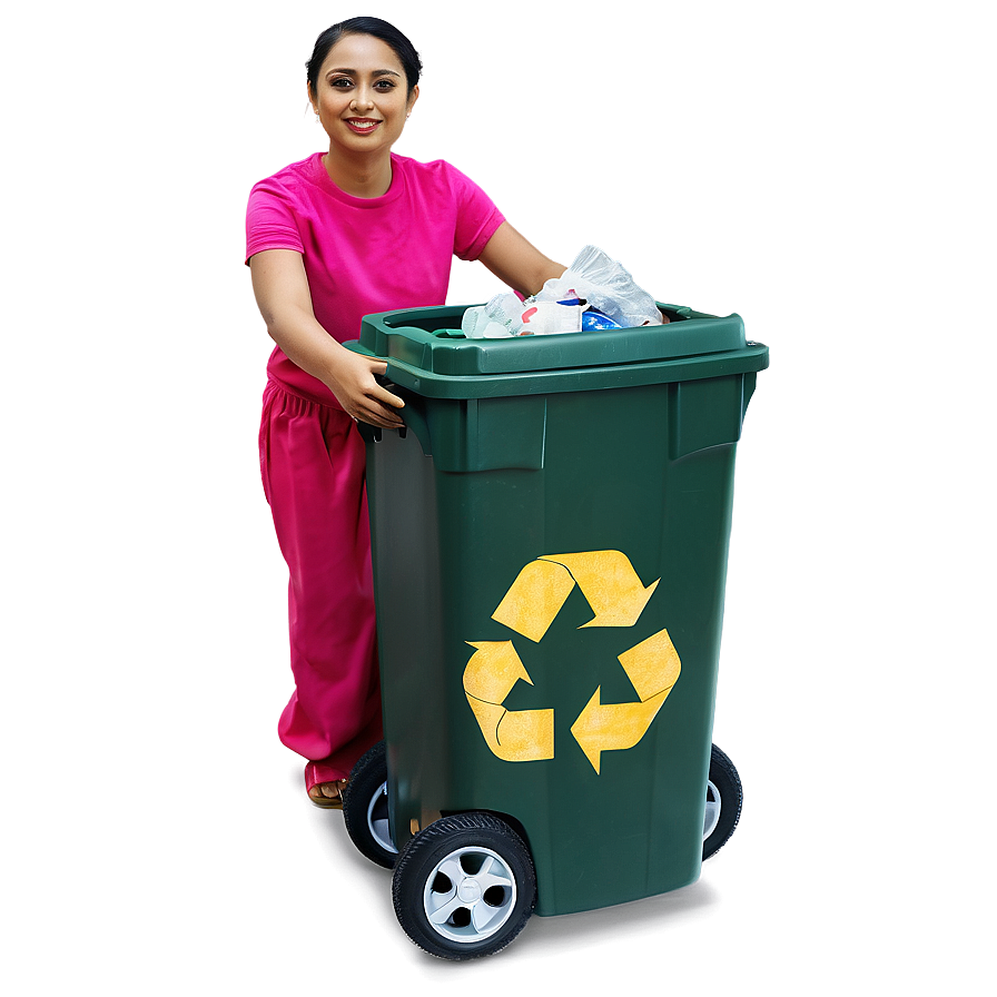 Recycling Bin With Wheels Png Rla53