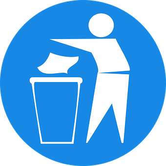 Recycling Symbol Blue Background