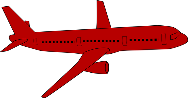 Red Airplane Silhouette