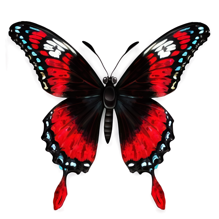 Red And Black Butterfly Png Wkj