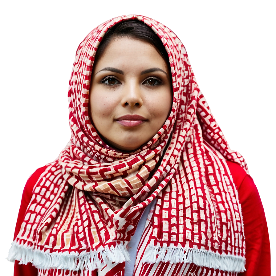 Red And White Keffiyeh Design Png Vlv