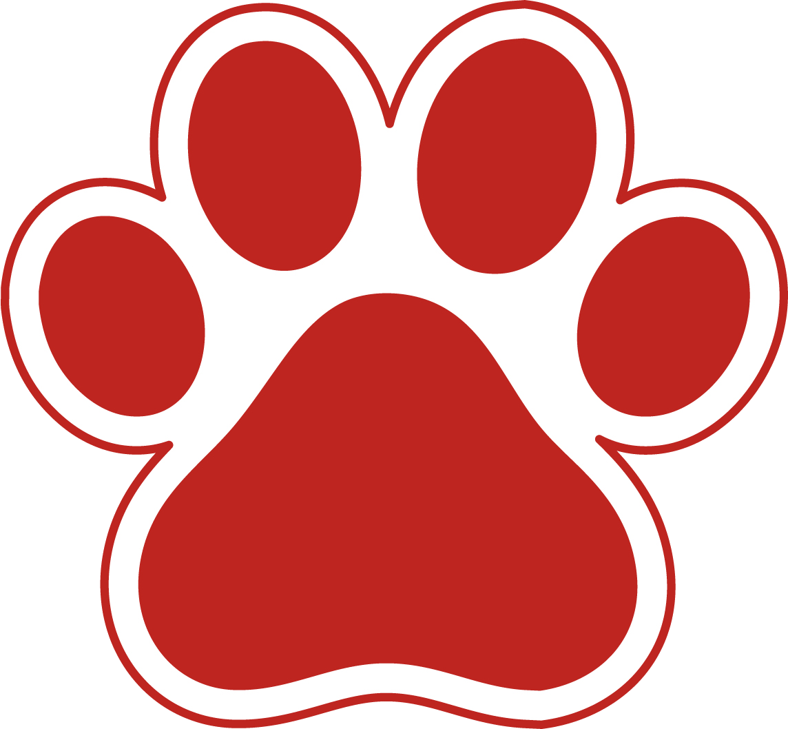 Red Animal Paw Print Graphic