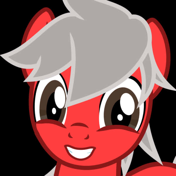 Red_ Animated_ Pony_ Character_ Smiling