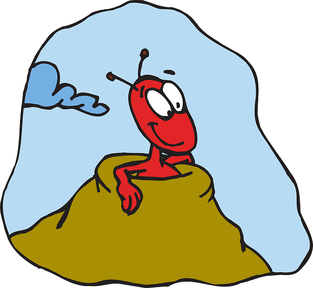 Red Ant On Mound Illustration.png