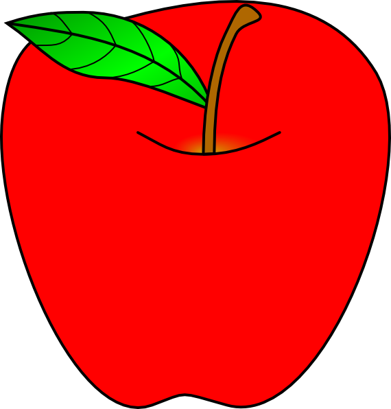 Red Apple Cartoon Illustration