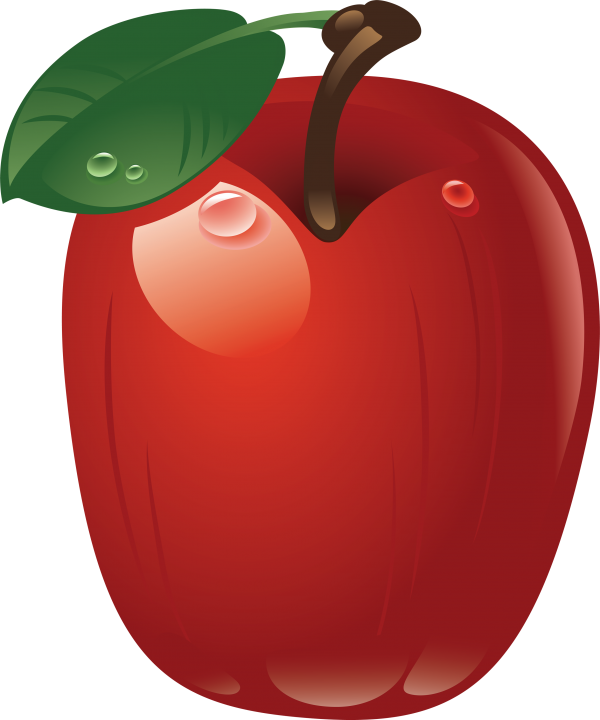 Red Apple Cartoon Illustration