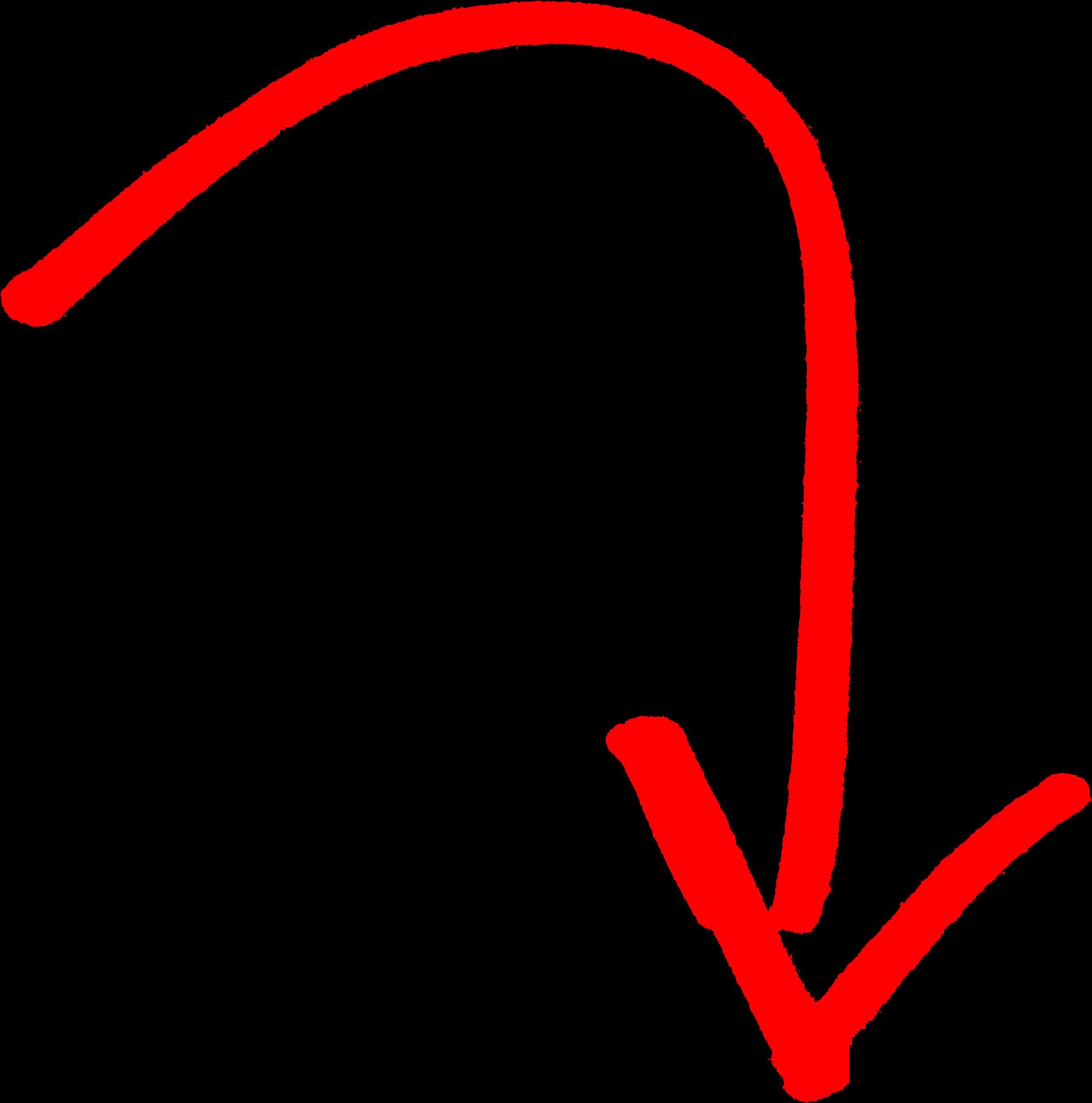 Red Arrow Curving Downward