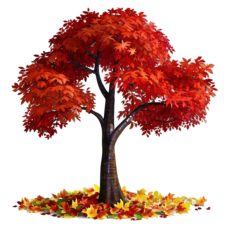 Red Autumn Tree Png 06122024