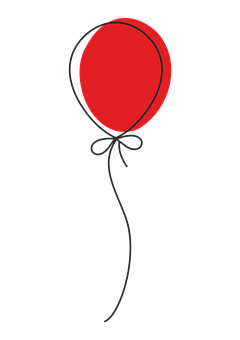 Red Balloon Black Background