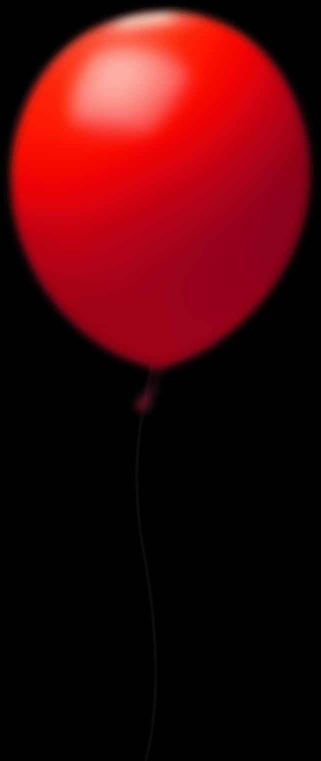 Red Balloonon Black Background