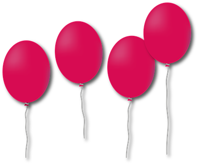 Red Balloons Against Black Background