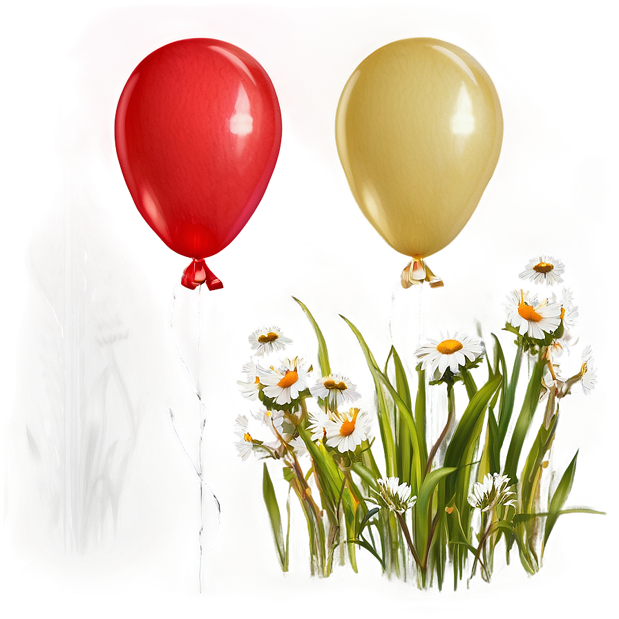 Red Balloons In Nature Png 42