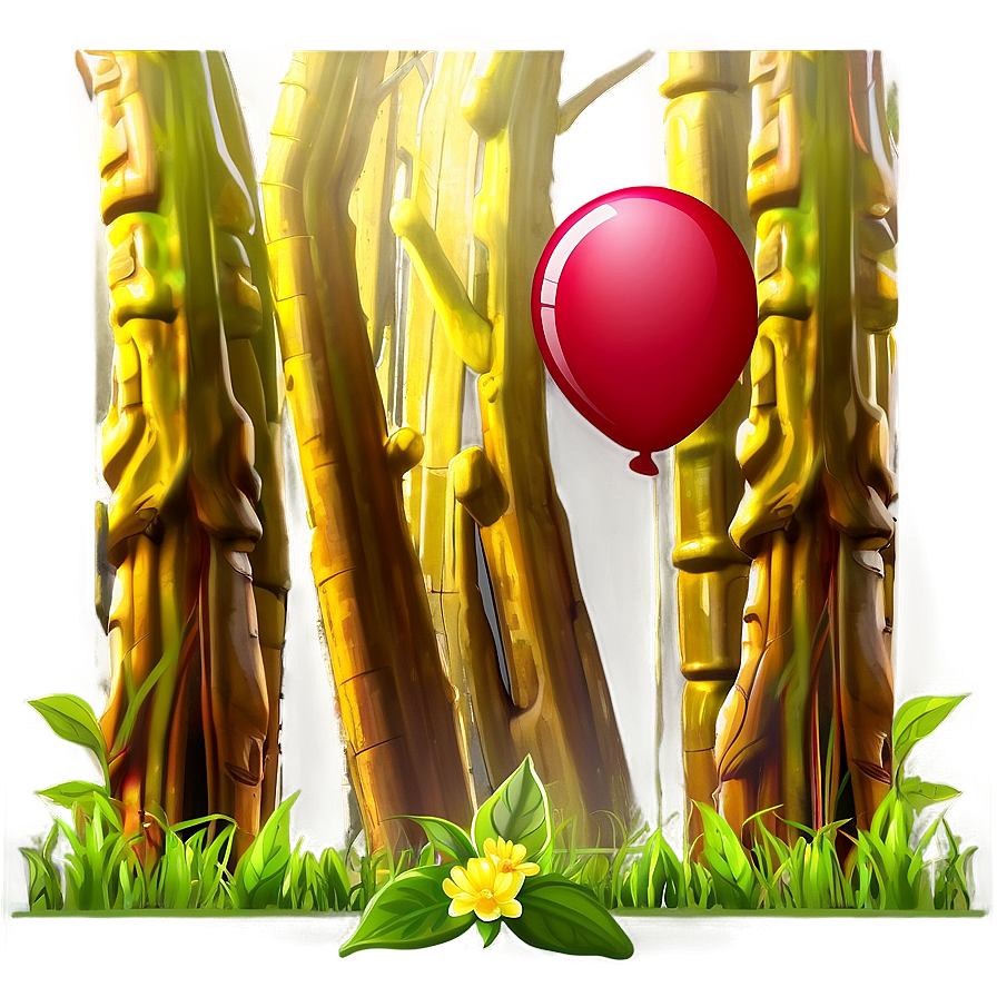 Red Balloons In Nature Png 84