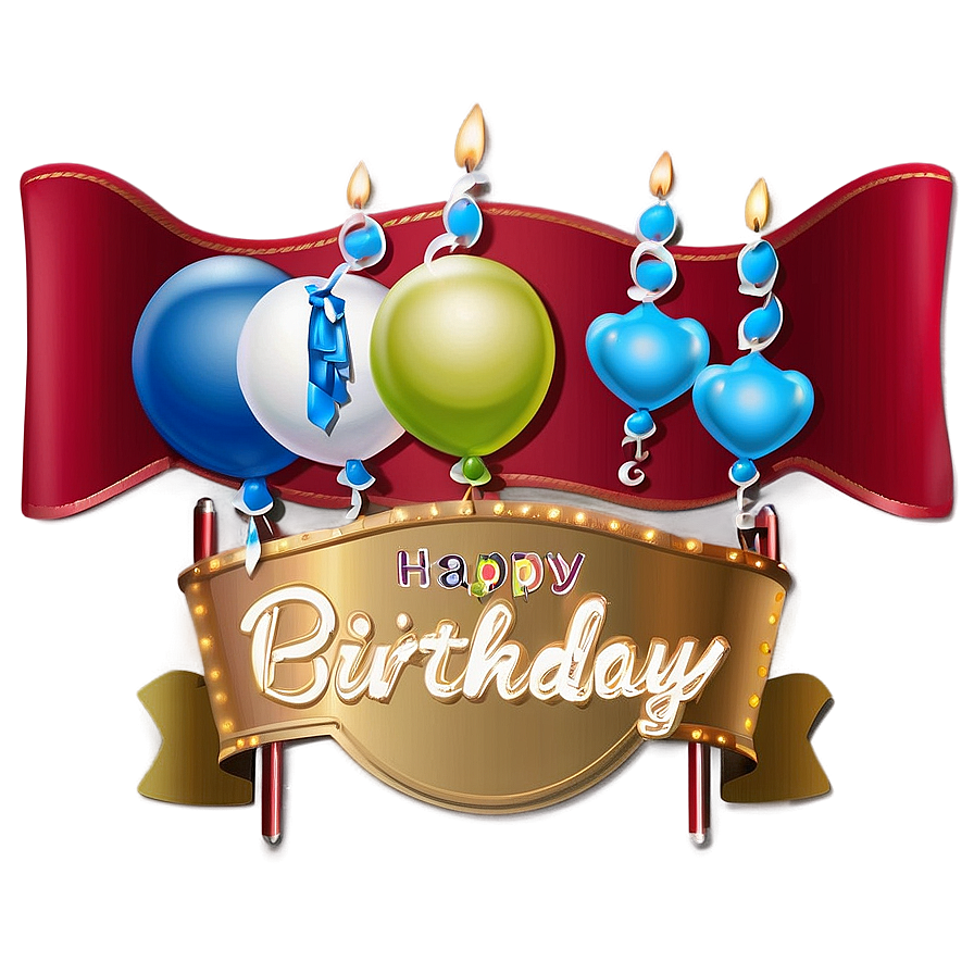 Red Banner For Birthday Png 95