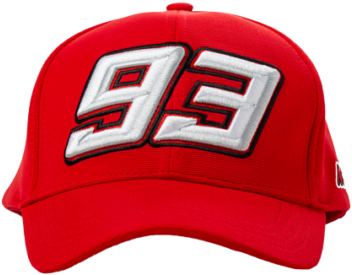 Red Baseball Cap Number93 Embroidery