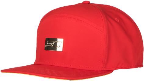 Red Baseball Capwith Silver Logo