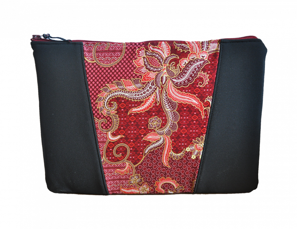 Red Batik Pattern Clutch Bag