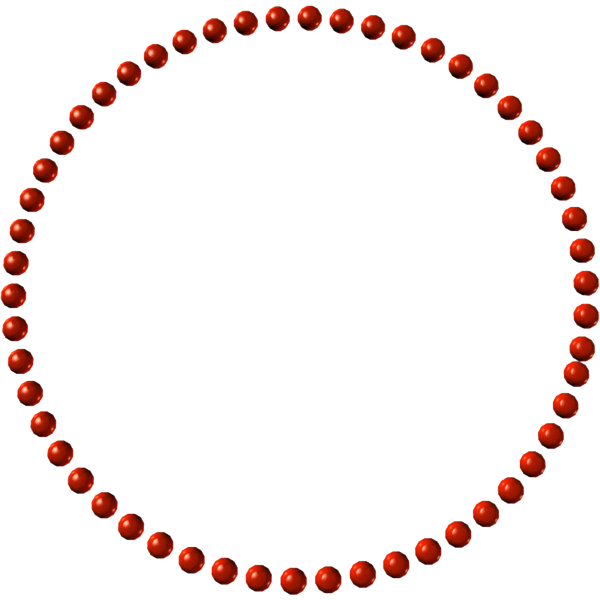 Red Beads Circleon Blue Background