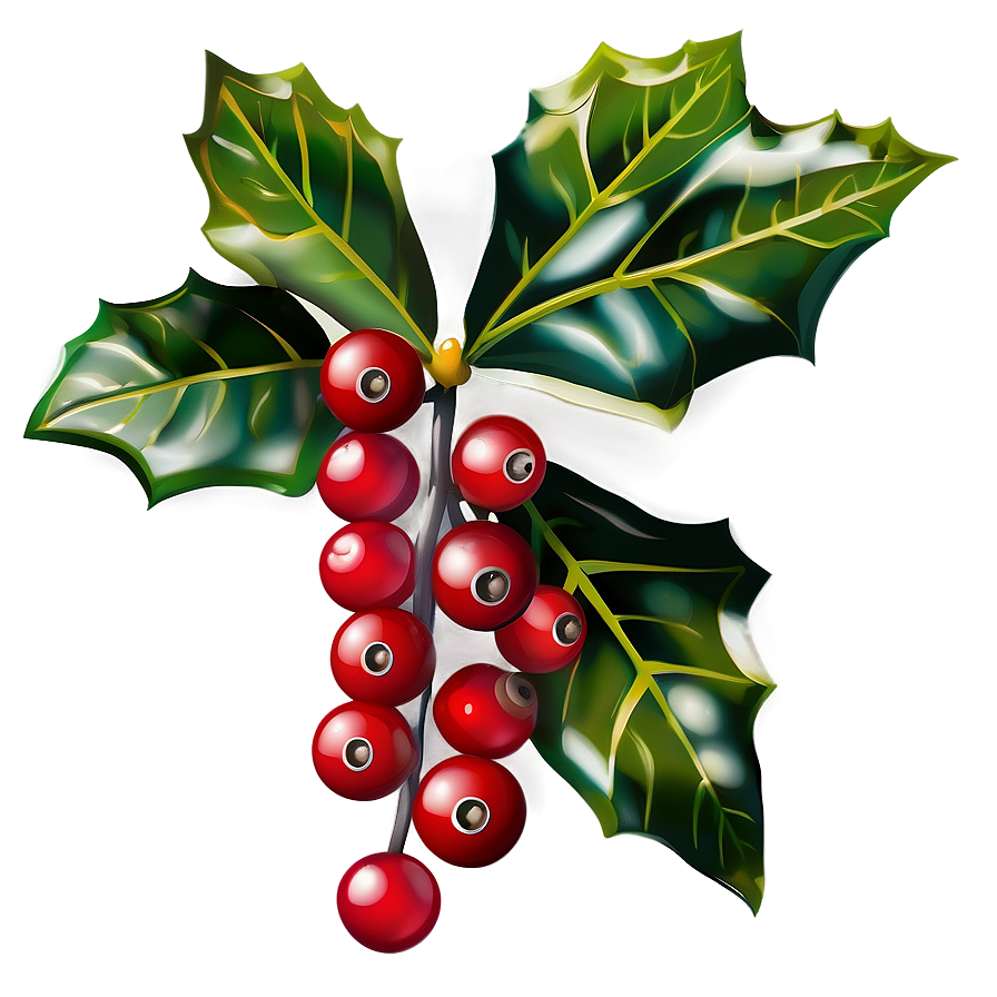 Red Berried Holly Png Wfm47