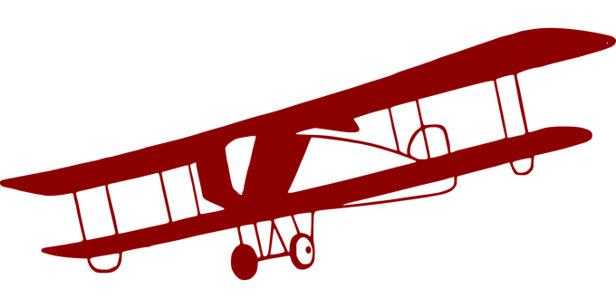 Red Biplane Silhouette