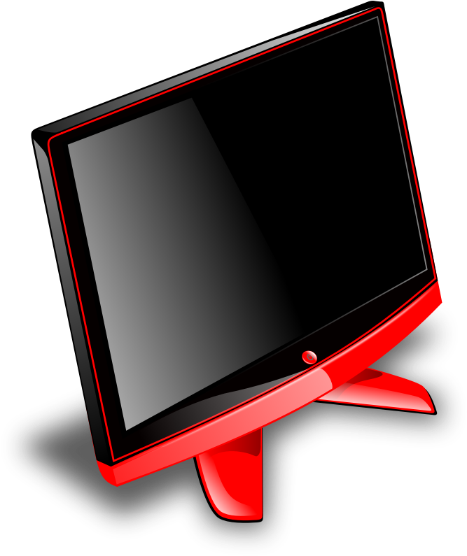 Red Black Computer Monitor Clipart