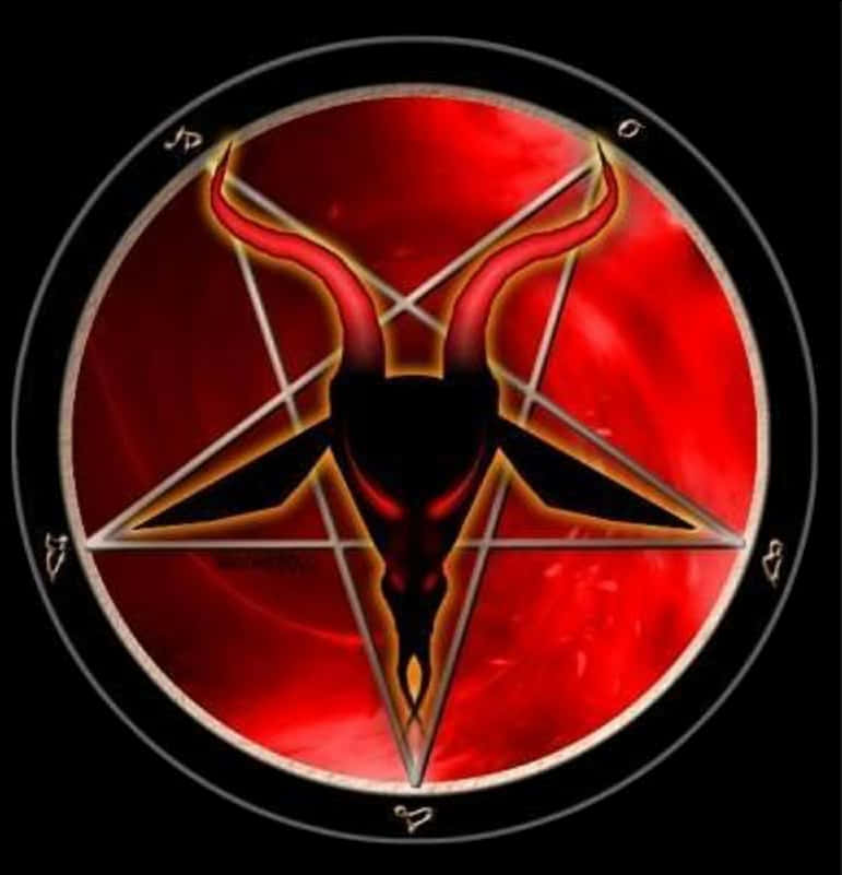 Red Black Pentagram Art