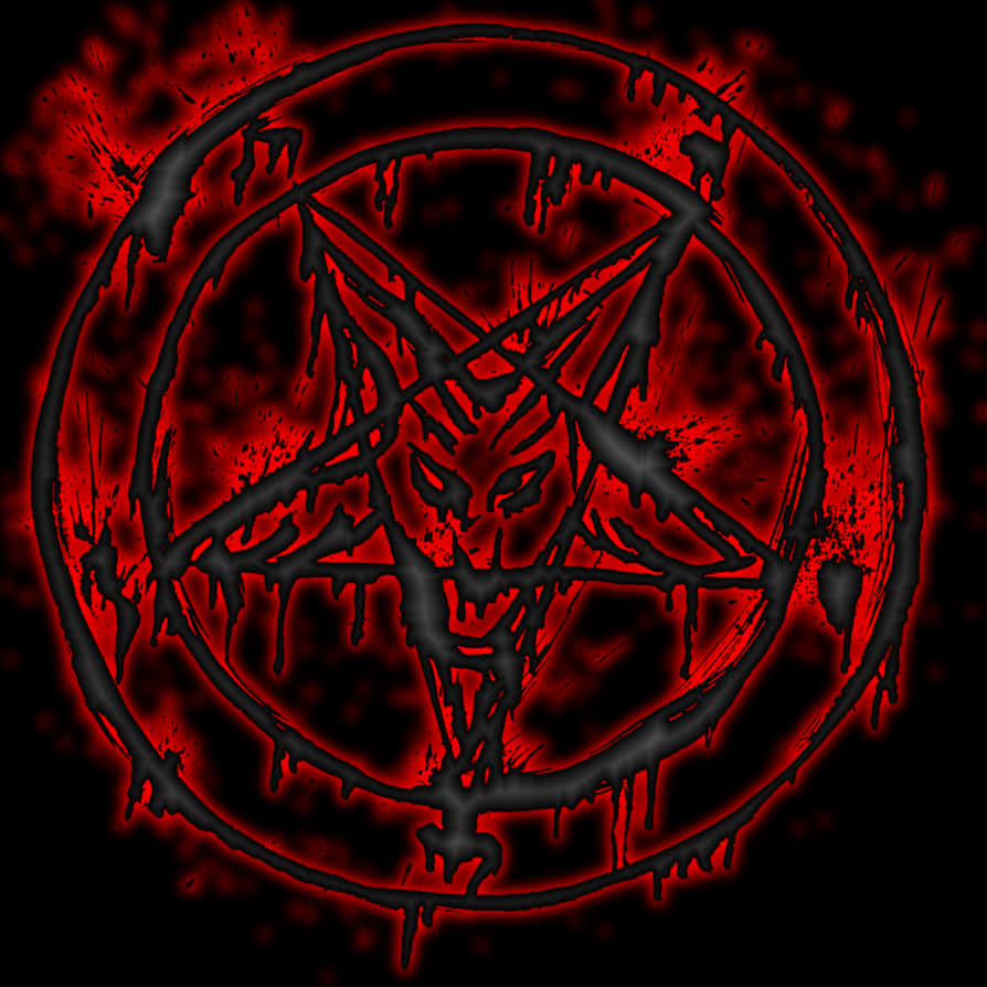 Red Black Pentagram Demonic Symbol