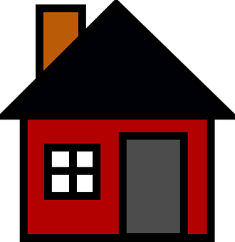 Red Black Simple House Icon