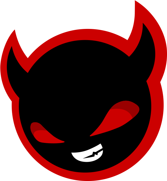 Red Black Smiling Devil Icon