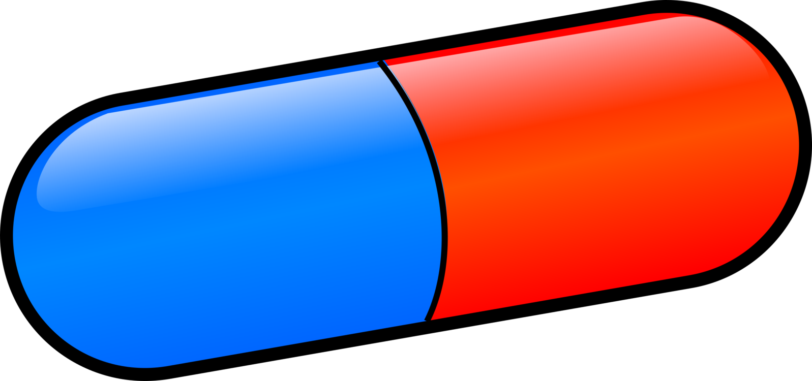 Red Blue Capsule Pill Illustration