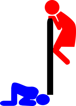 Red Blue Stick Figures Conflict