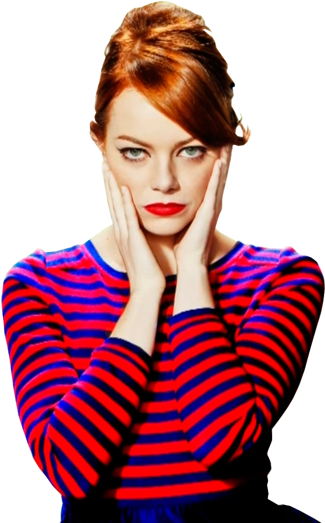 Red Blue Striped Sweater Woman