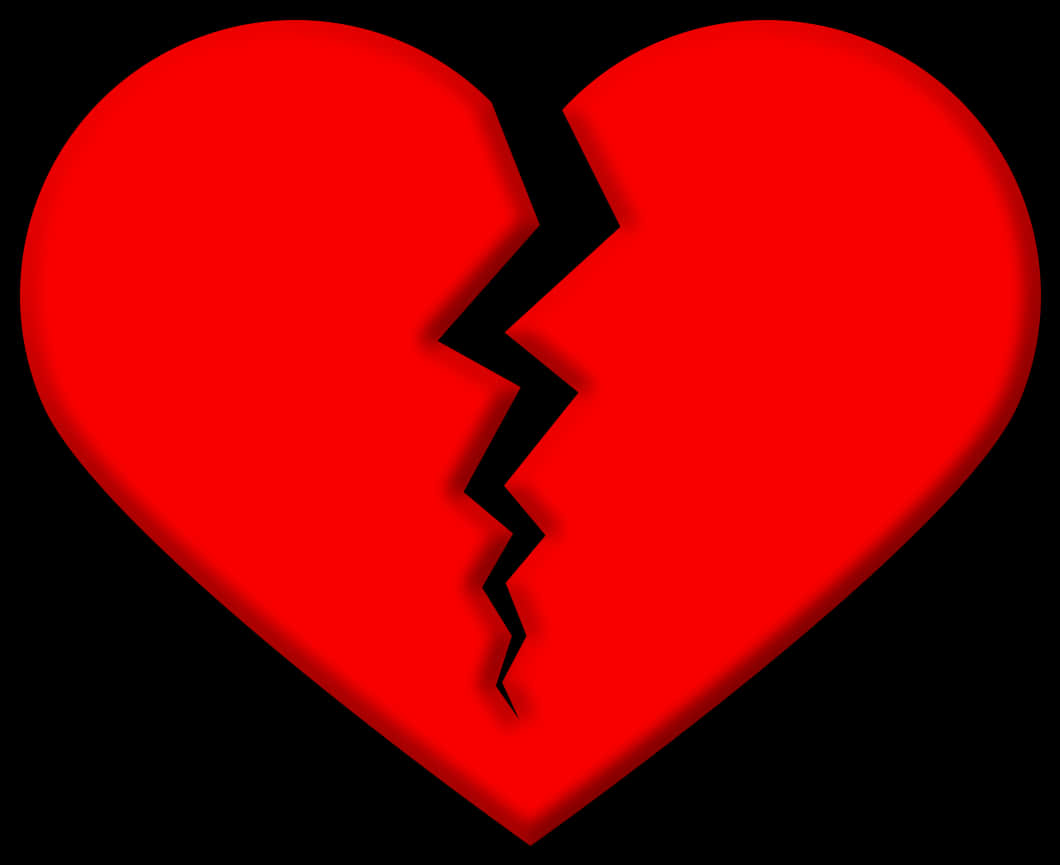 Red Broken Heart Graphic