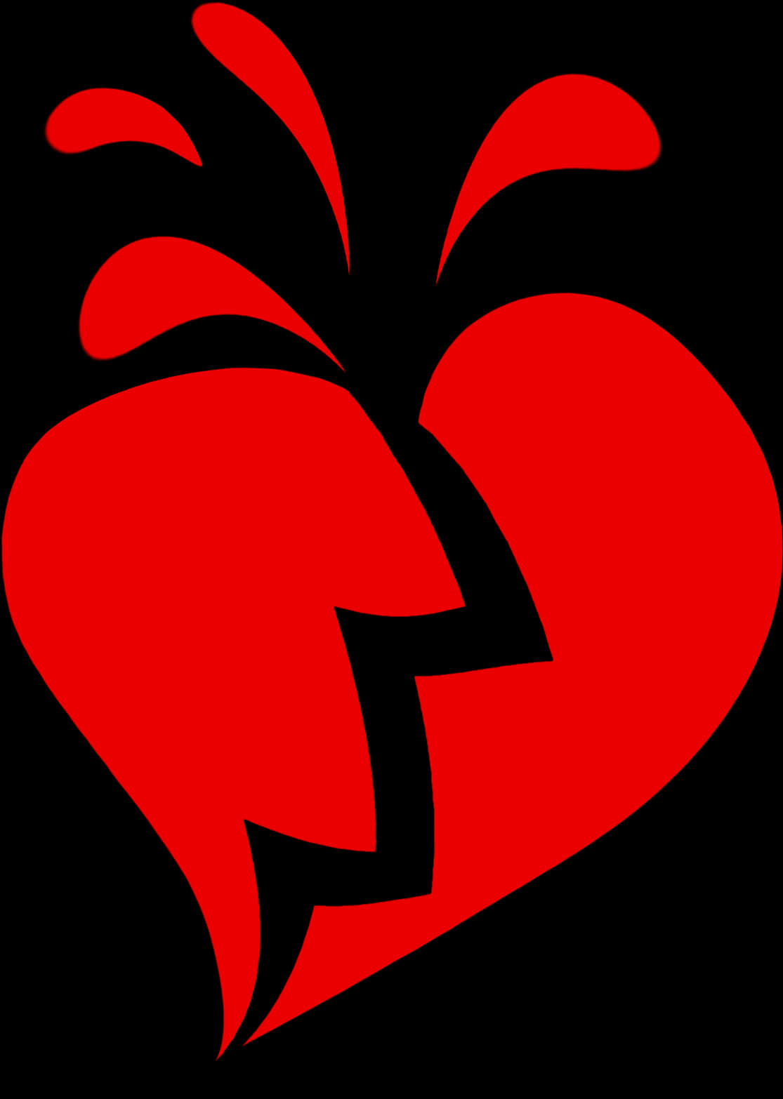 Red Broken Heart Graphic