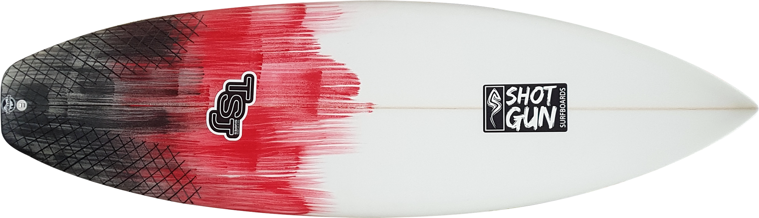 Red Brushstroke Design Surfboard