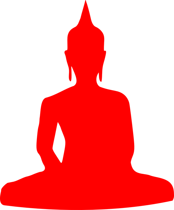 Red Buddha Silhouette Meditation