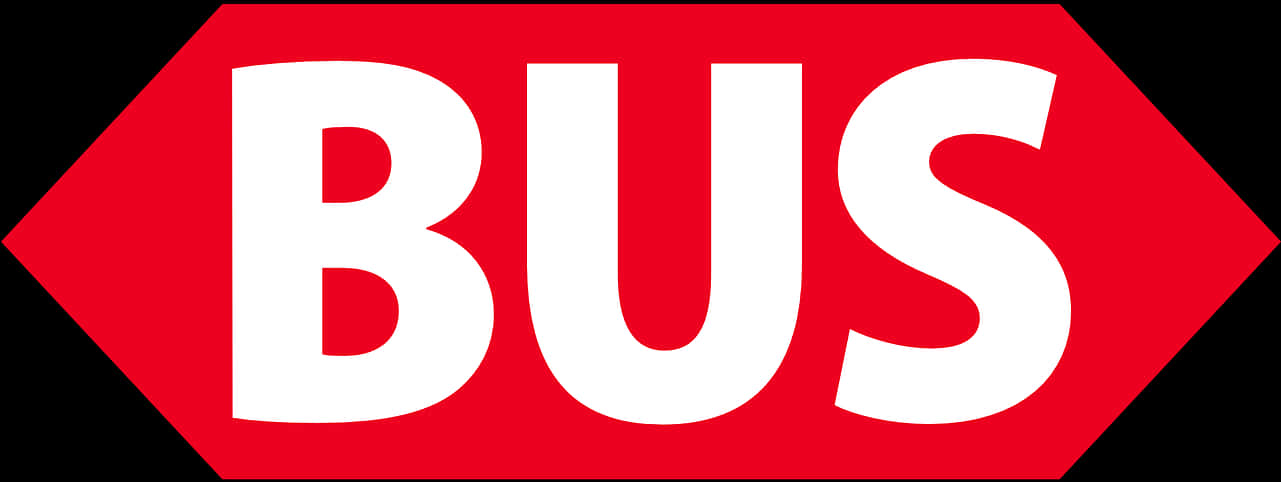 Red Bus Sign White Letters