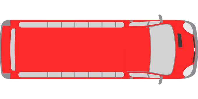 Red Bus Top View Vector