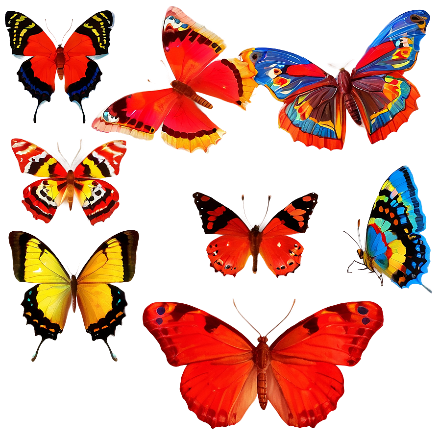 Red Butterflies Png 57