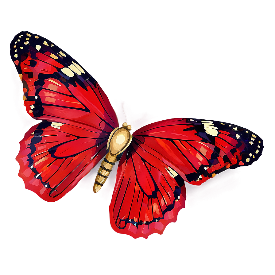 Red Butterfly Digital Art Png Mgx35