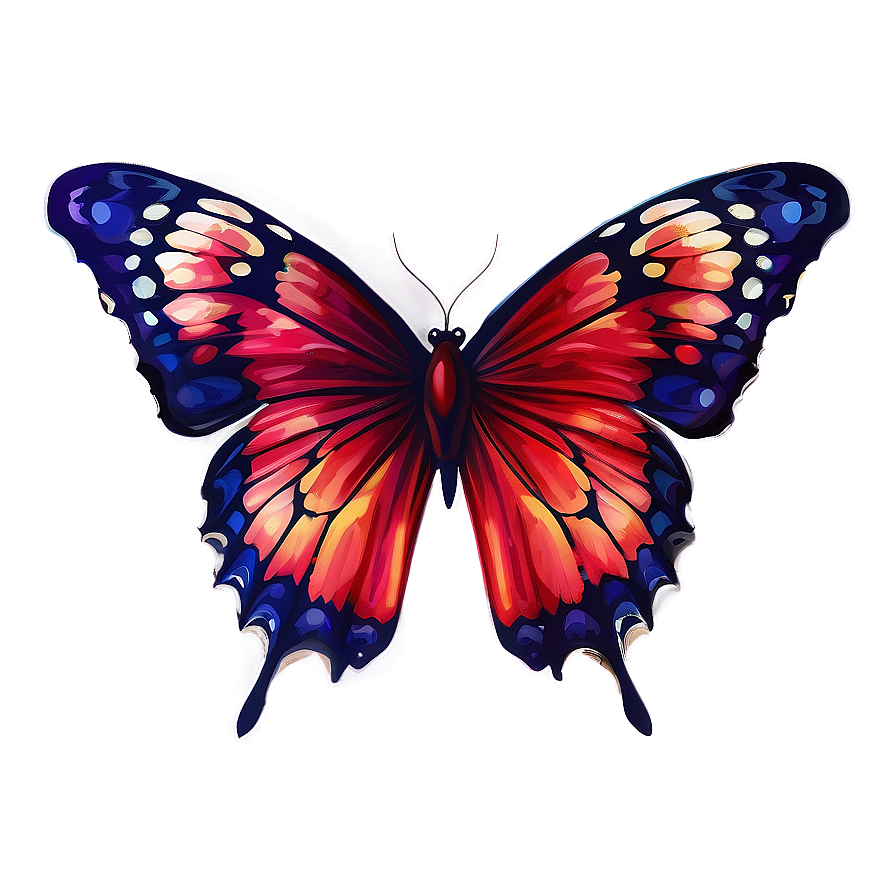 Red Butterfly Digital Art Png Rgw15